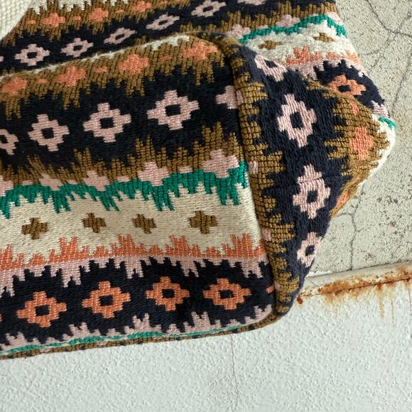 Pendelton Tote Bag Echo Cliffs Large Travel Tote Aztec Blanket Leather Handles - Picture 5 of 8